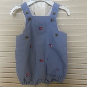 JANIE AND JACK American Flag Overalls - Unisex - 0-3 months -